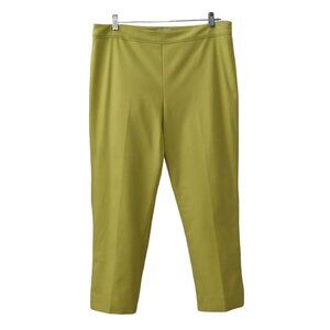 Talbots Anlke Pants Womens Size 16 Green Citron Side Zip